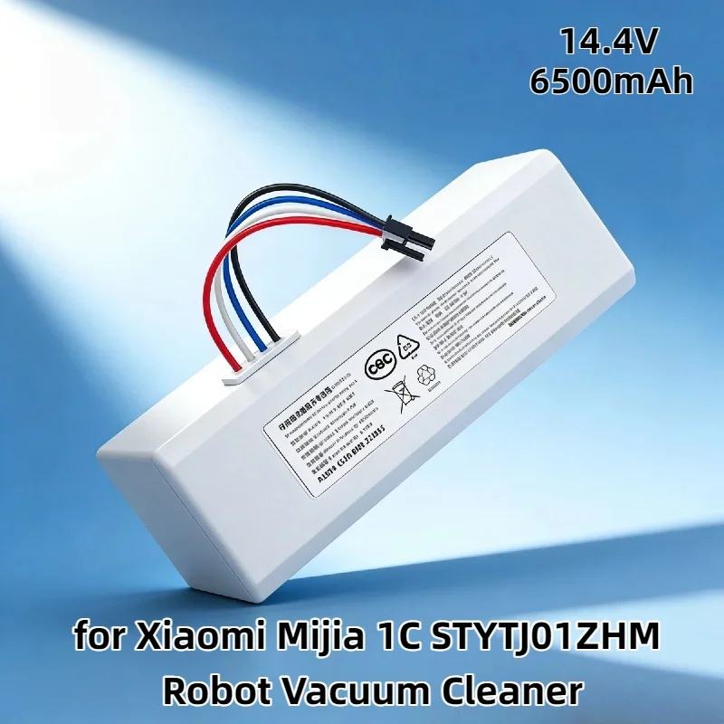 

14.4V 6500mAh High-Capacity Replacement Lithium Ion Battery– Spare Accessory for Xiaomi Mijia 1C STYTJ01ZHM Robot Vacuum Cleaner