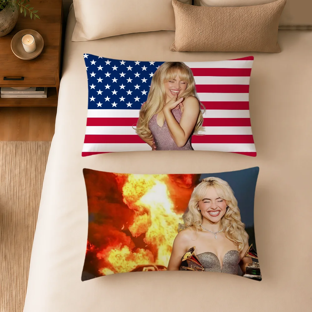 Fotografia 5: Capa de Almofada Retangular Macia com Tema de Meme Pink Pop da Cantora Sabrina Carpenter, para Decoração de Casa, Sofá, Sala de Estar, Quarto e Dormitório, Presente