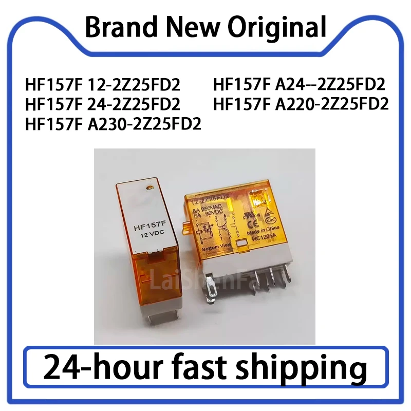 1 шт. HF157F 12 24 A24 A220 A230-2Z25FD2 8-контактный 8A с световым реле оригинальный запас