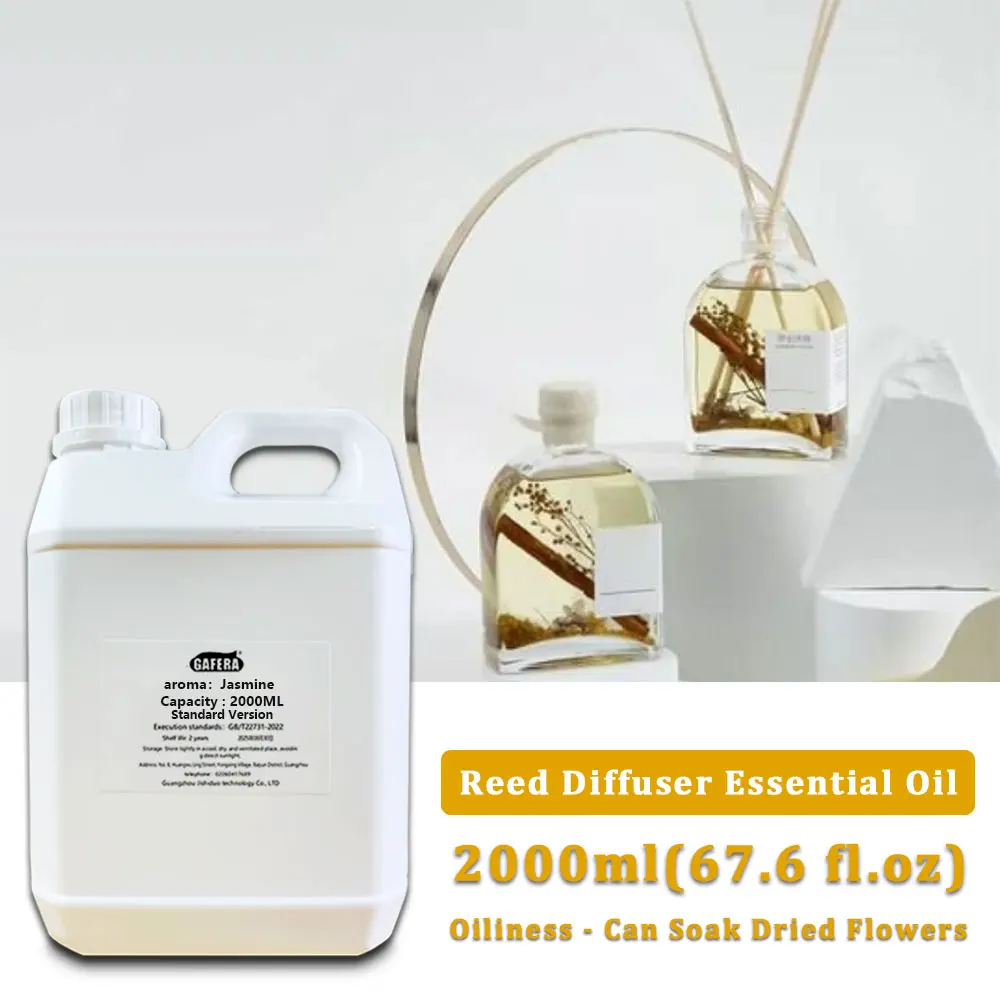 GAFERA 2000ml (67.6 fl.oz) Jasmine/Wild Bluebell Diffuser Supplements Essential Oil For Reed Diffuser & Fireless Aroma Diffuser