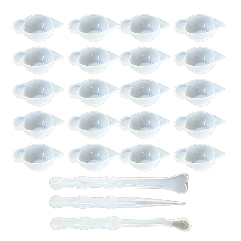 23 قطعة كوب صب السيليكون موزع وعاء خلط قياس صغير مع ملعقة اثارة عصا الحلي اكسسوارات الأدوات A62X