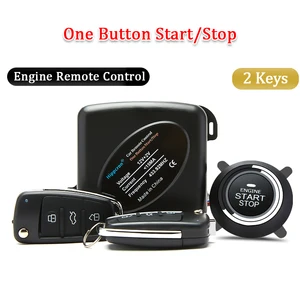 Car alarm with pke remote control, keyless input, engine start alarm system, pressure button, remote starting, automatic stop 12 Main Sales Control Volvo Alarm - №8