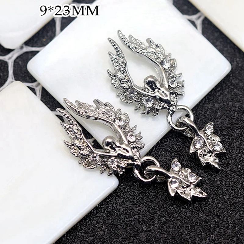10PCS Luxury Alloy Nail Art Planet Rhinestone Charms Nails Decoration Supplies Planet Cross Jewelry Accessories Manicure Parts