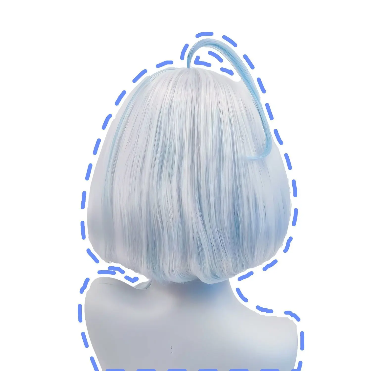 جينشين إمباكت فورينا فوكالورز شعر مستعار كوسبلاي | الأبيض والأزرق مخطط شعر مستعار كامل التصميم الإلهي #5