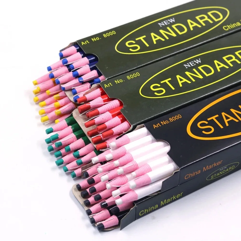 Pro-Nähmarker-Set, 12-teilig – mehrfarbige Kreidestifte zum Präzisionsmusterzeichnen auf Stoffen