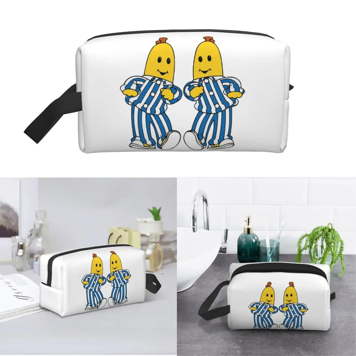 Bananas In Pyjamas Best Friend Makeup Bag Cosmetic Organizer Storage Dopp Kit Toiletry Cosmetic Bag for Women Beauty Travel