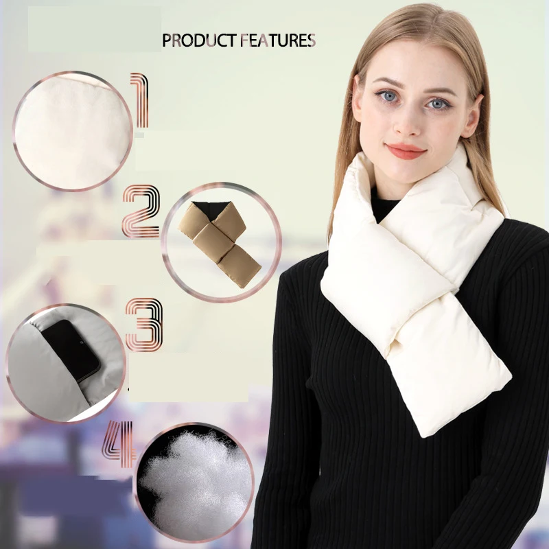 Women Scarf Winter Neck Warmer Warm Cotton Fashion Graceful Ladies Winterize Scarves Advanced Velvet Windproof Neck Cover