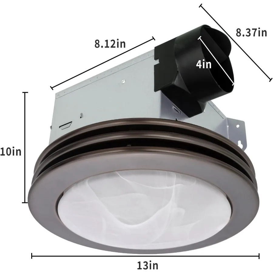 Abluftventilator mit Licht, extrem leise, 80 CFM 2.0 Sones, Belüftung, Abluft-Badezimmerventilator mit Licht, 3000 K/4000 K/5000 K, wählbarer LE