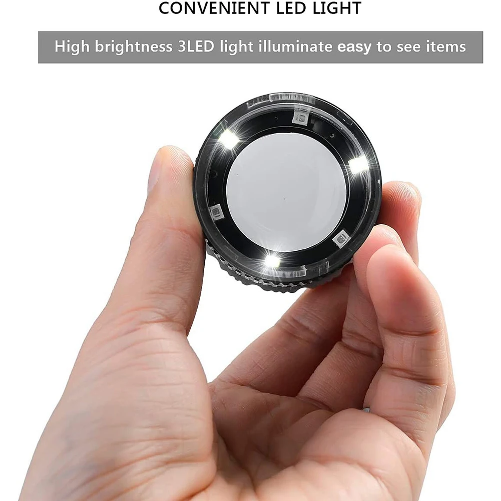 ルーペ拡大鏡 30X 拡大鏡 照明付き 調整可能な焦点距離 デスクトップ拡大鏡 6 ライト付き ジュエリー テキスタイル ホット用