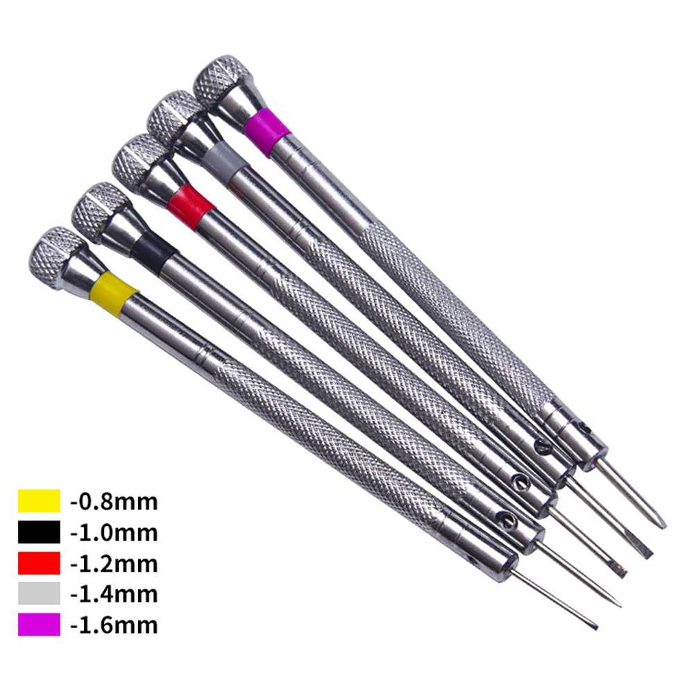 New Screwdriver 0.8 1.0 1.2 1.4 1.6 Flat Blade Screw Driver Stainless Steel Wristband Adjust Watch Movement Repair Watch Tool