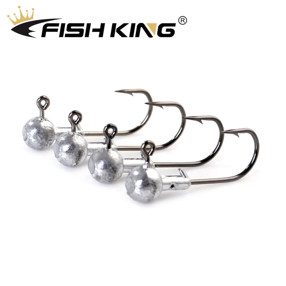 FISH KING Jig Head Rig cebos de pesca anzuelos señuelos blandos accesorios de pesca 1g/1,5g/2G/3,5g/5g/7g/10g/14g /20g