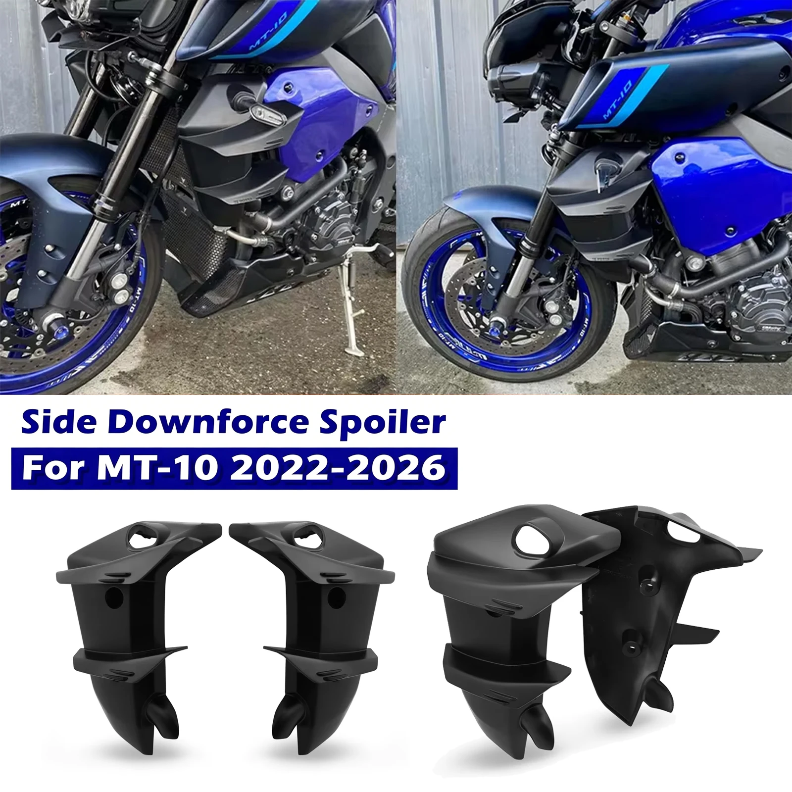 For YAMAHA MT10 2026 MT-10 2025 2024 2023 2022 Side Wing Side spoiler FRONTAL SPOILERS MT 10 Front spoiler Lower spoiler flank