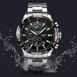 Boyzhe Top Brand Man Sport Mechanical Wrist Watch Stainless Steel Strap Waterproof Multifuncton Men's Watches reloj hombre