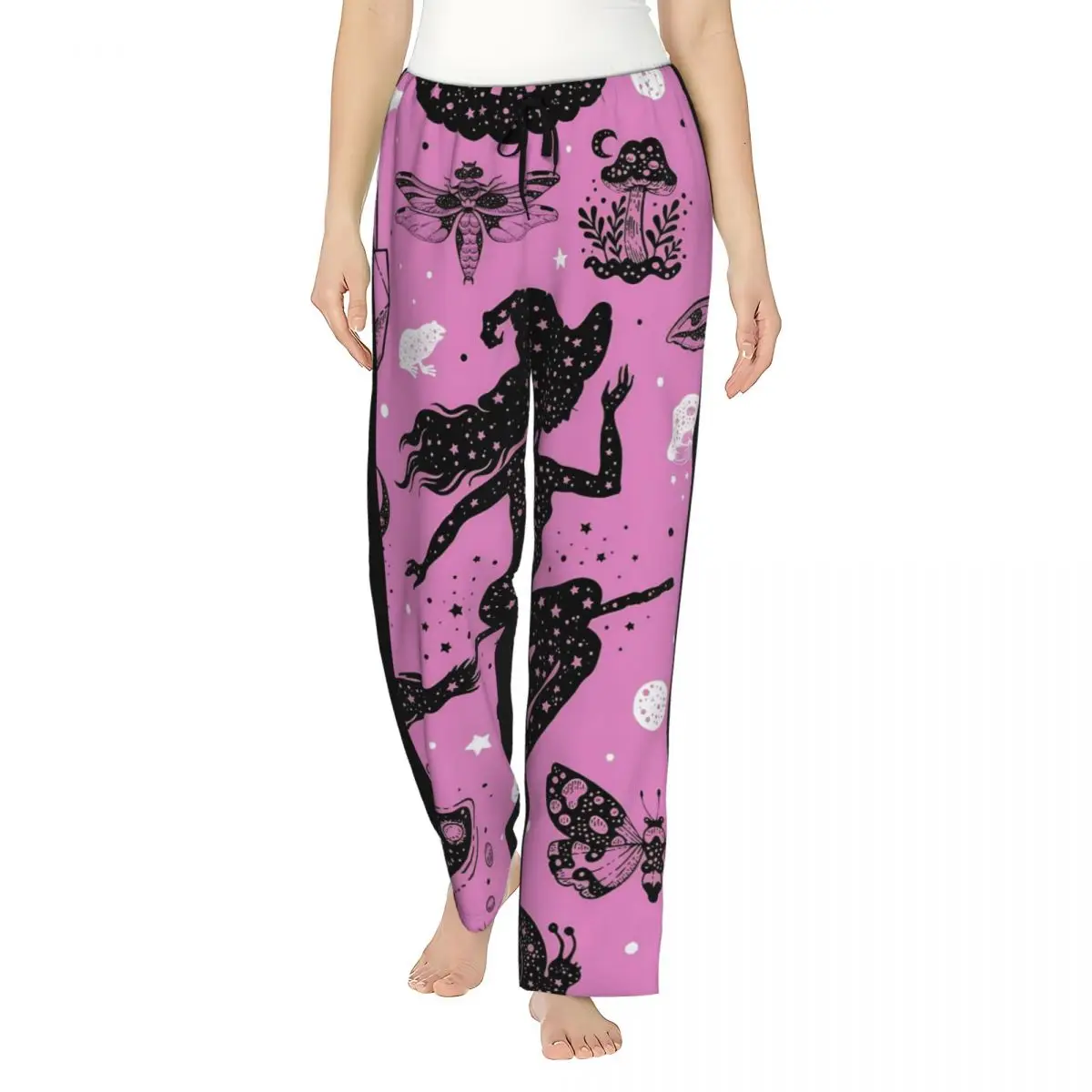 Halloween Gothcore Women Lounge Pants Comfy Witchy Cross Pajama Pants Home Pajama Bottoms