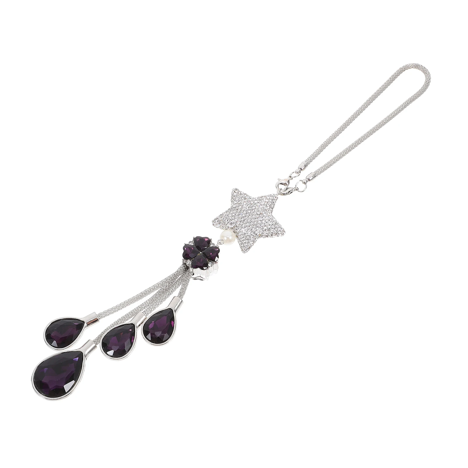 

Rearview Mirror Hanging Ornament Car Interior Decorations Iron Accessories Pentagram Pendant Crystal Drilling Aesthetic