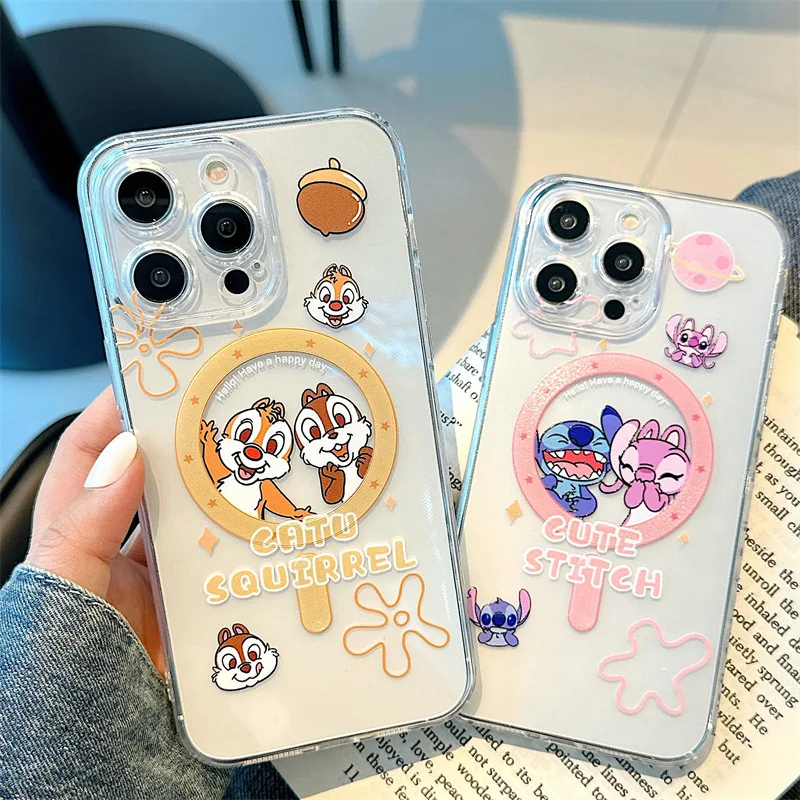 Disney-iPhone用磁気ケース,iPhone 14 13 12 11 pro max 14 pro用リス,モダンスタイル