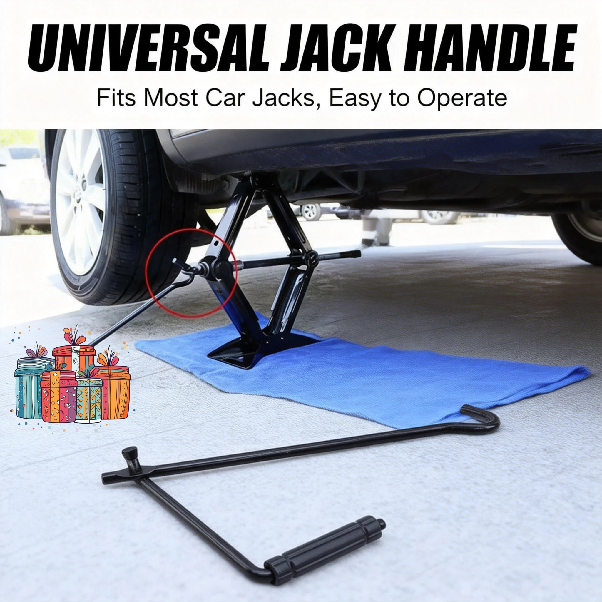 Macaco Hidráulico Dobrável 10x27cm para Carro, Auxiliar de Macaco Tipo Tesoura com Alça Dobrável, Melhor Serviço Automotivo