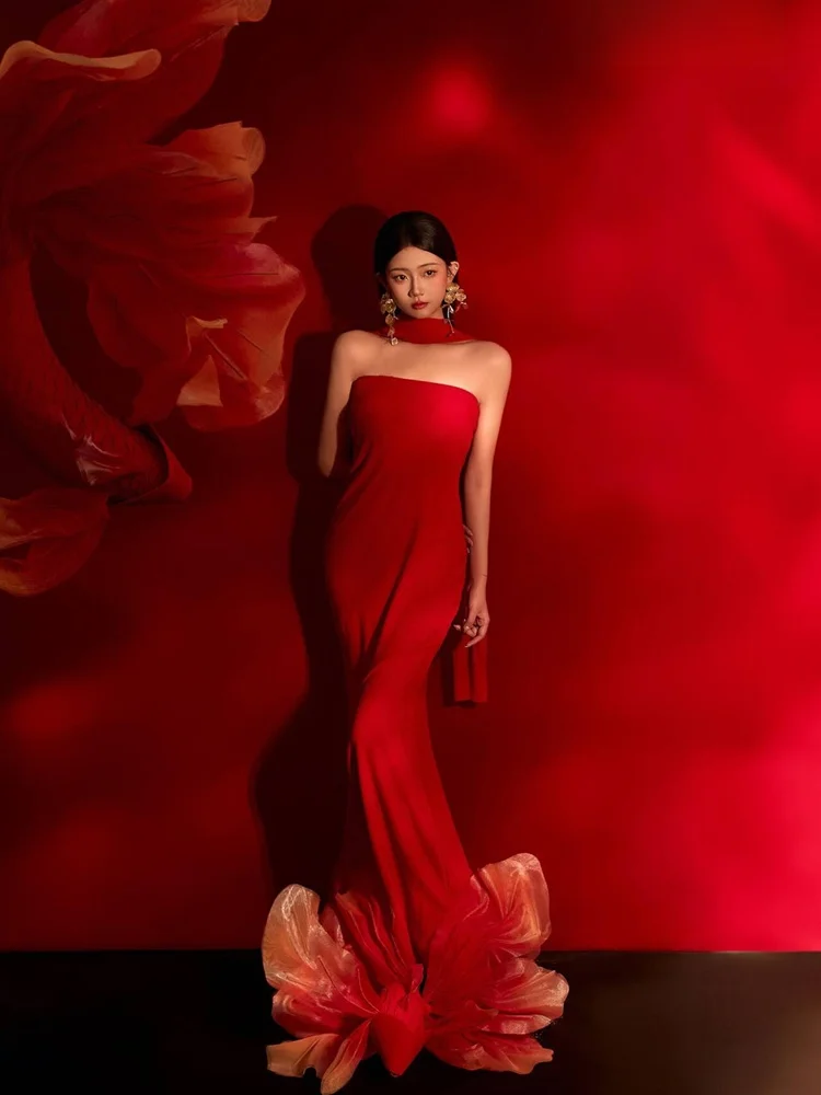 

Новинка 2026: Красный карп кои в китайском стиле, высококачественная ретро-одежда в национальном стиле для фотосессий, для студий и персональных фотосъемок.