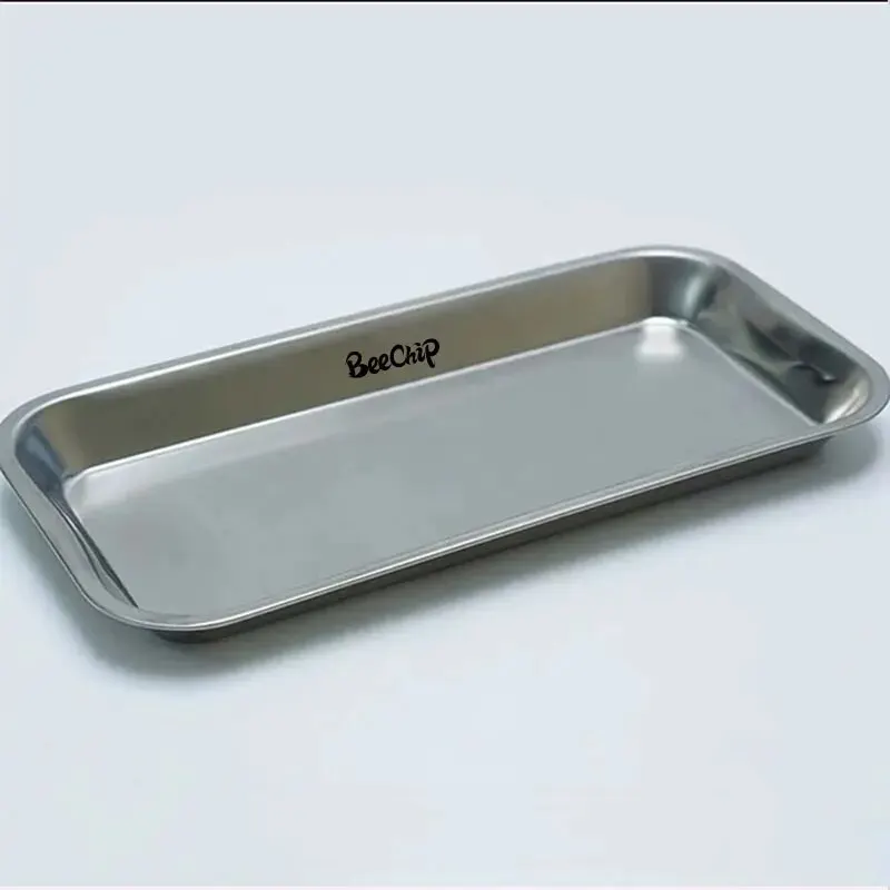 1PC Stainless Steel Cosmetic Storage Tray Tattoo Equipment Tray Dental Tray Fake Nail Tray Tool Nail Display Stand