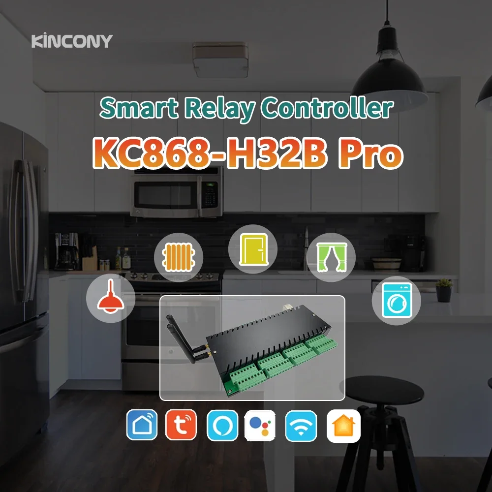 KC868-H32B Pro Ethernet Wifi ESP32 tuy Relay وحدة تحكم ذكية أتمتة المنزل لتقوم بها بنفسك جوجل اليكسا Homekit