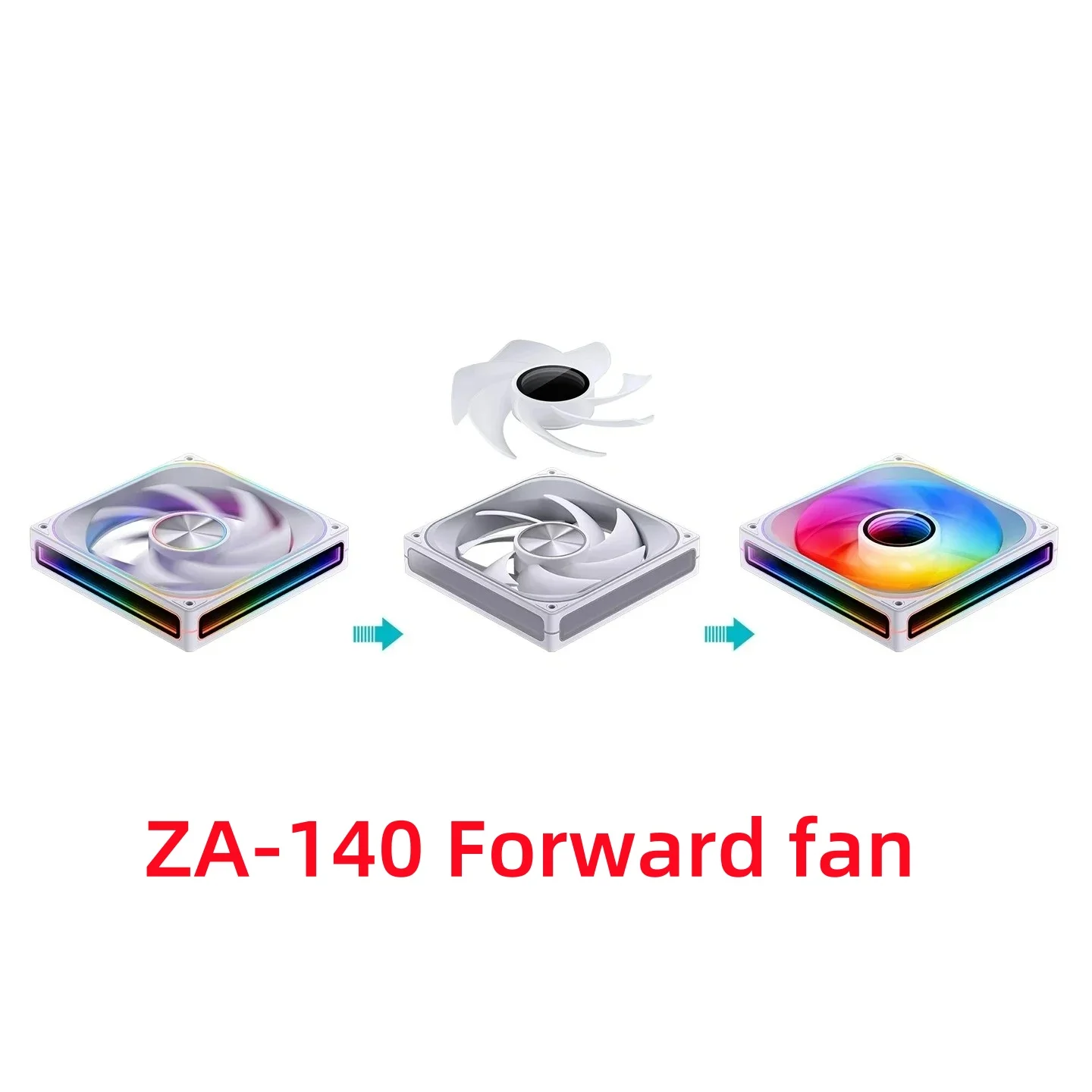 Jonsbo ZA-420/140 Computer Case Fan DIY Uitwisseling 2 Sets Fan Blades 5V ARGB 140mm PWM Reverse Combinatie Koelventilator