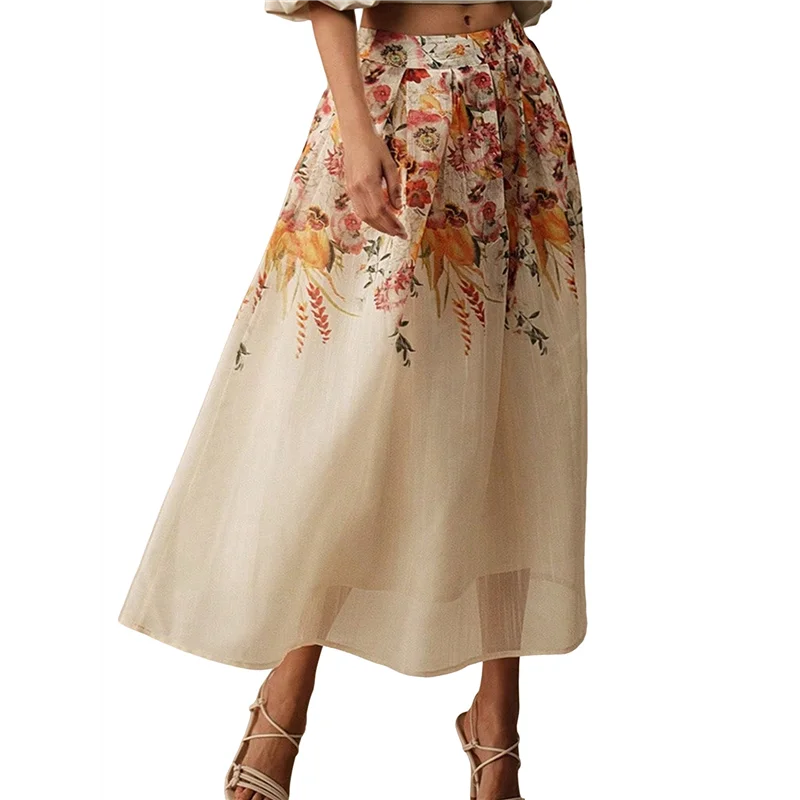 NEU – A-Linien-Rock mit Vintage-Print für Damen