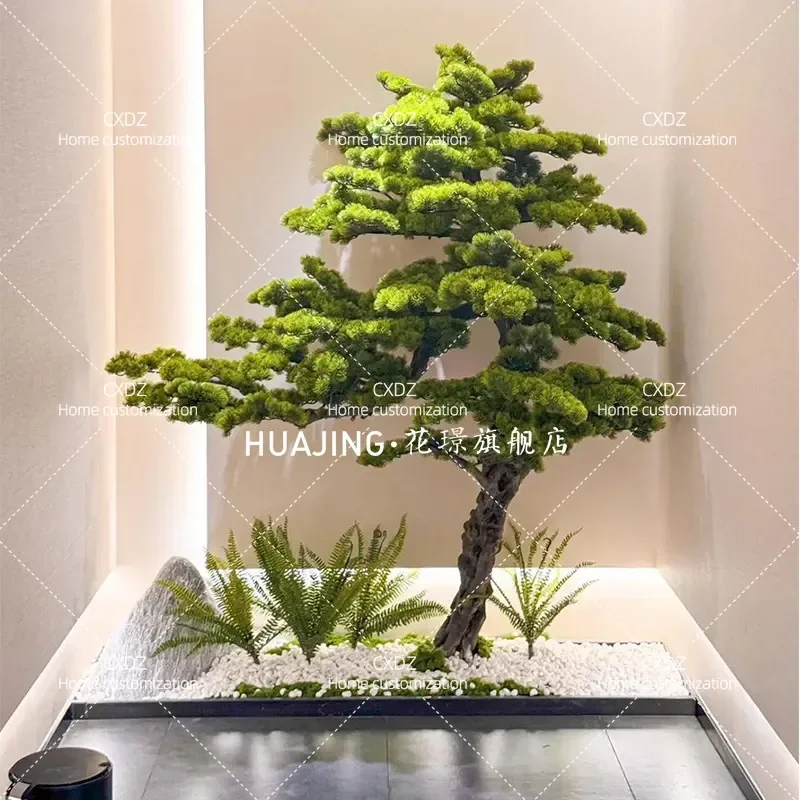 Large Scale Simulated Pine Landscaping Fake Tree Real Welcome Pine Indoor Outdoor Decoration Green Plants Ornaments High