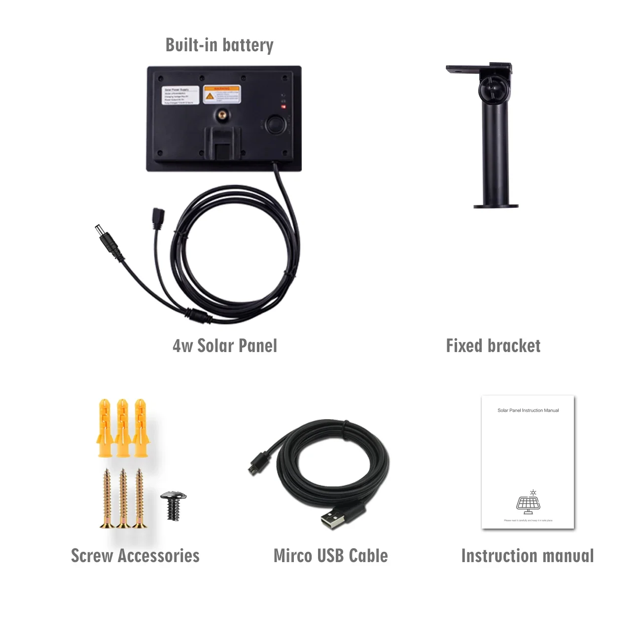 4W  Solar Panel Waterproof IP66 Outdoor 2m Cable Charger USB TypeC 5V DC12V Powered Security WIFI Hunting Camera Or Tuya Sensors image 6