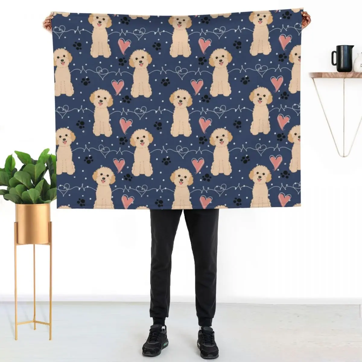 LOVE Apricot Toy Poodle Throw Blanket Extra Large Throw Luxury St Decorative Beds Flannel Furrys Beach Blankets