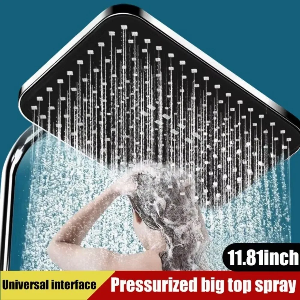 

High Pressure Top Spray Showerhead Large Size Overhead Rain Rain Shower Head ABS 360° Rotation Large Flow Booster Water Saving