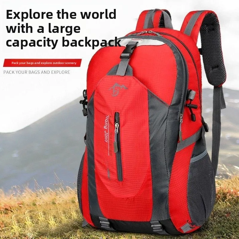 

Waterproof Outdoor Travel Backpack Men's Large Capacity Hiking Bag Casual Simple Style Double Shoulder Bag with USB Charging ...