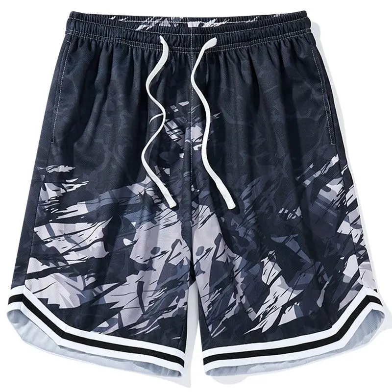 Men's Quick Dry Basketball Shorts Camo Print Athletic Shorts Loose Fit 5 Inch Inseam Casual Workout Shorts