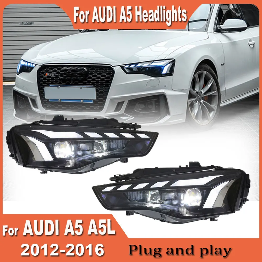 

Car LED Headlight for Audi A5 2012 2013 2014 2015 2016 S5 Headlights Dynamic Turning Upgrade Headlight Assembly Plug and Play