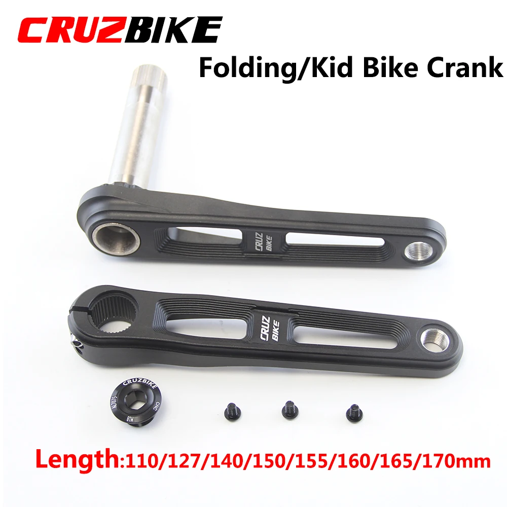 CRUZbike Folding Bike Kid Bicycle Crankset Short Crank 110/127/140/150/155/160/165/170/175mm Hollow Tech Crank Aluminum Alloy