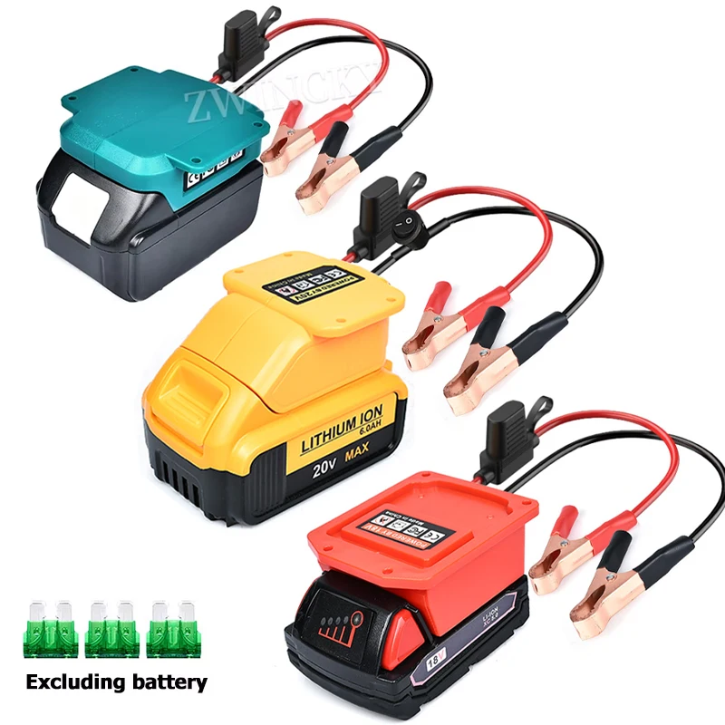 

Автомобильное пусковое устройство, совместимое с Makita/Milwaukee/Dewalt 18 в, электроинструмент, литиевая батарея, сделай сам, конвертер, зажим для батареи, зажим «крокодил»