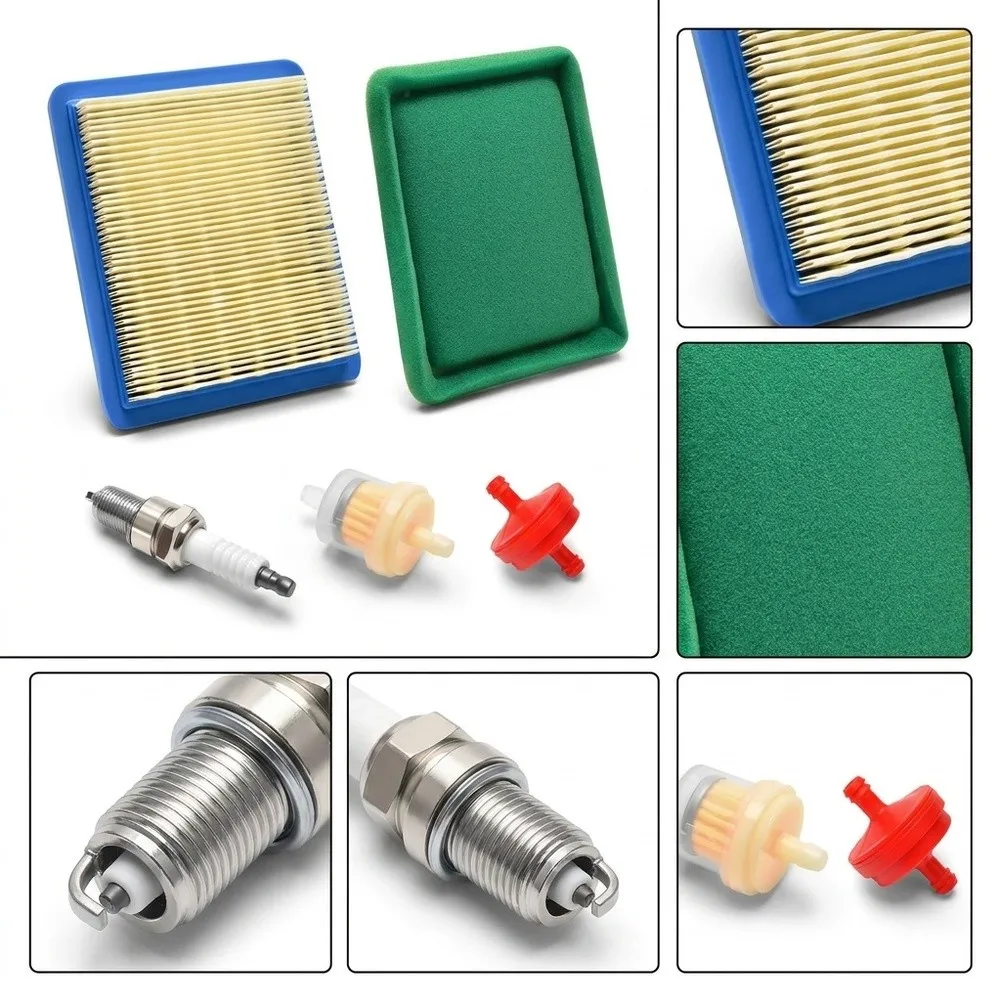 For Lawn For Mower Tune Up Kit for Toro 190cc and For Craftsman 917.370440 Includes Pleated Paper Filter and Foam Pre Cleaner