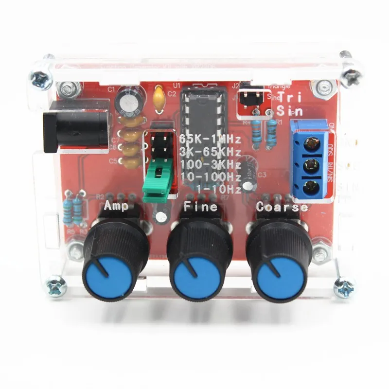 1Hz -1MHz XR2206 Function Signal Generator DIY Kit Sine/Triangle/Square Output Signal Generator Adjustable Frequency Amplitude