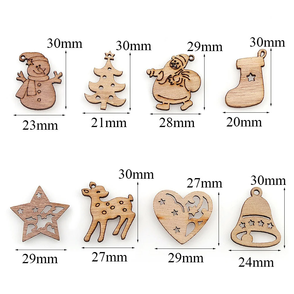 

150 Pcs Xmas Ornaments Christmas Hanging Pendant Tree Decor Wooden Tag Creative Pendants Decorative