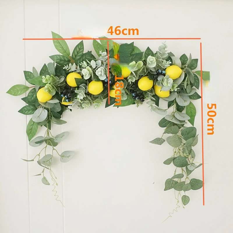 Baby Birth Imitation Lintel Lemon Flower Lemon Wreath Hanging Door Wall Decoration Newborn Photography Props Babies Accessories