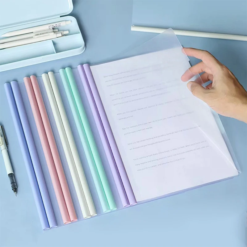 10 Uds. De archivo transparente para documentos, varilla de dibujo gruesa, carpeta A4, bolsa de almacenamiento de papel de prueba, Clip, organizador de carpetas de oficina, suministros de oficina