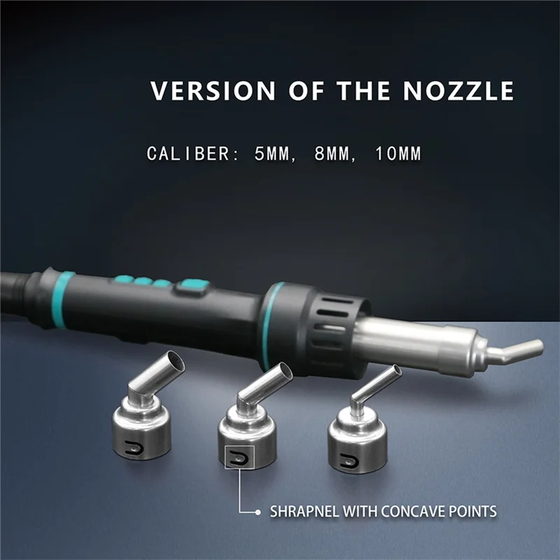 

AB47-For SUGON 8650/ 8630/8610DX-PRO Hot Air Soldering Station 45 Degree Curved Nozzle 5Mm/8Mm/10Mm Bent Angle Heat Nozzle