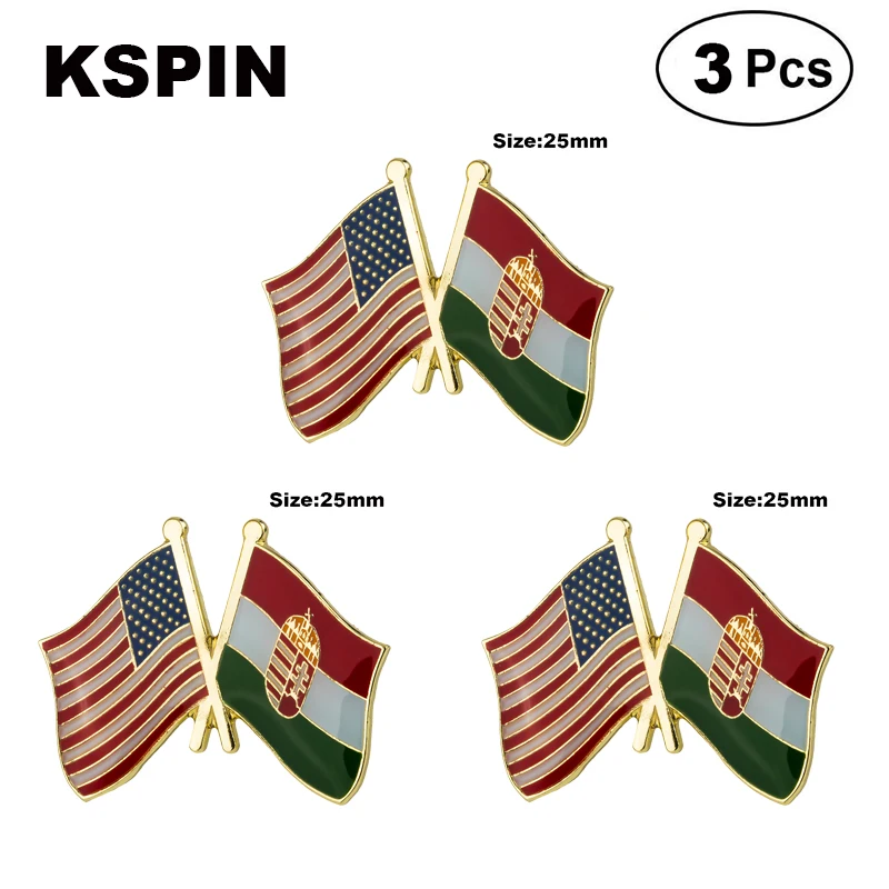 U.S.A & Hungary Frendship Lapel Pin Brooches Pins Flag badge Brooch Badges