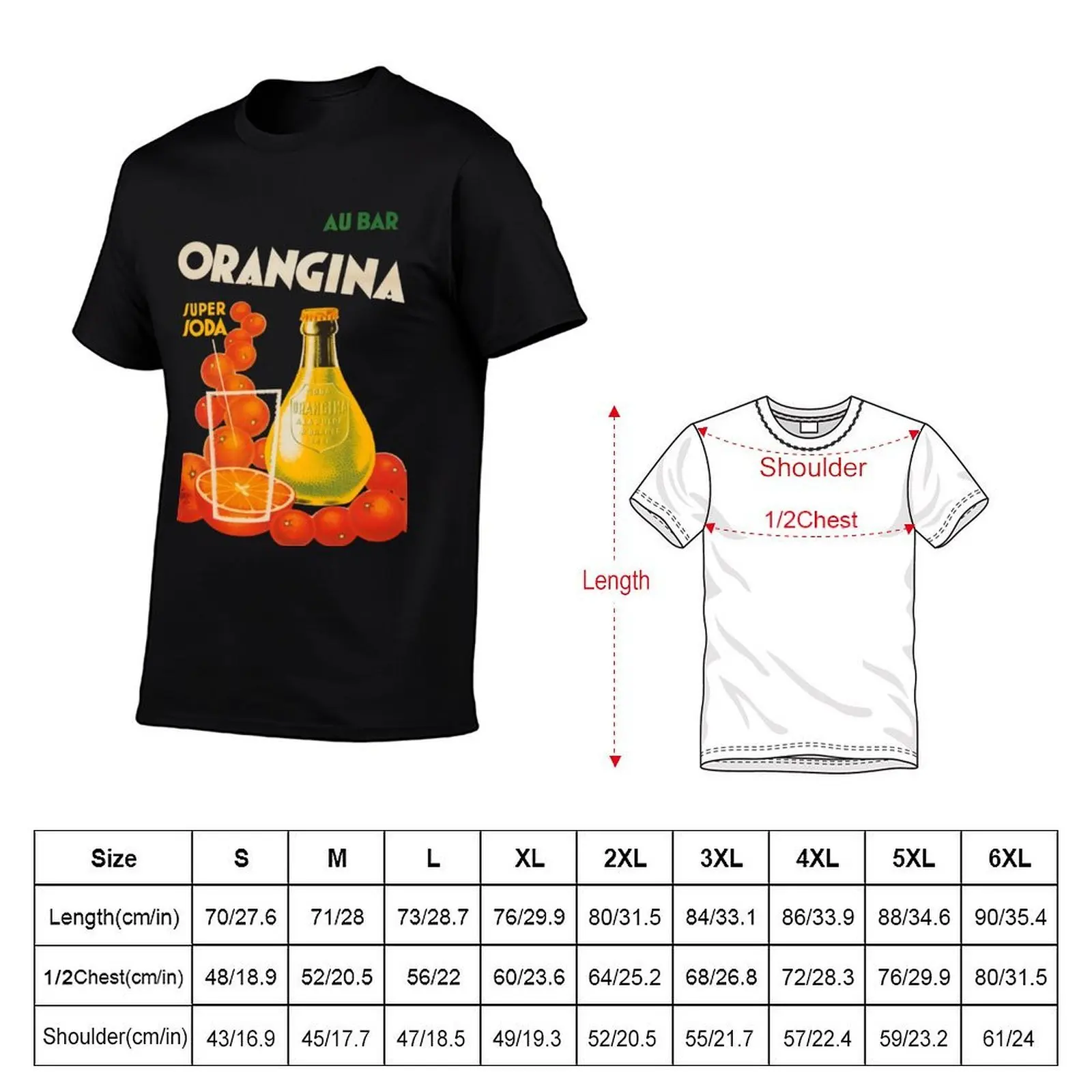 Cocktail Poster Orangina Super Soda Au Bar T-Shirt t shirt personalised t shirt man designer funny t shirts cotton T-shirt