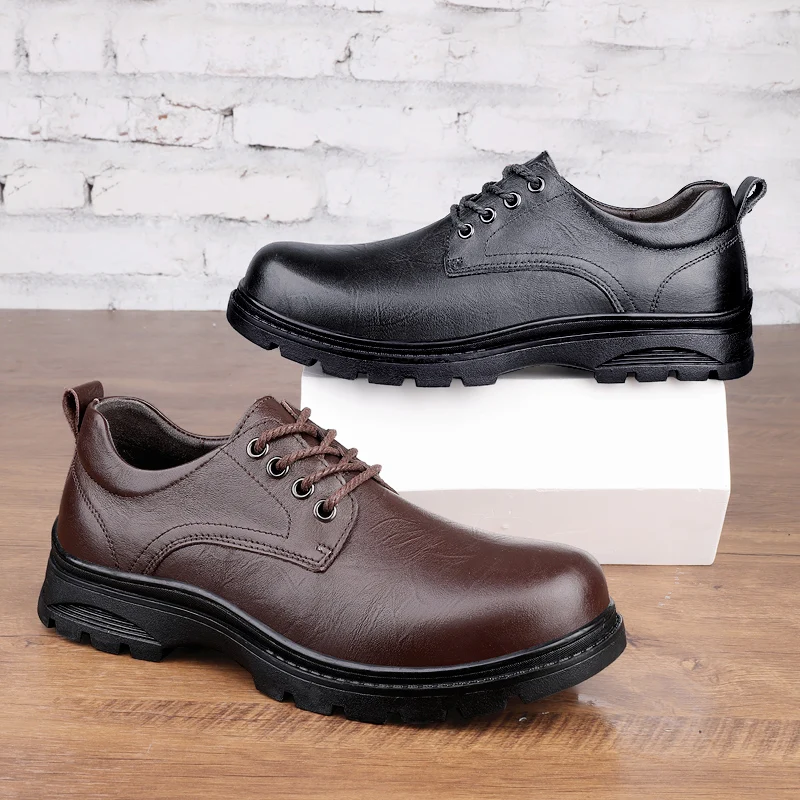 

Мужские туфли дерби, деловая повседневная однотонная мужская официальная обувь на шнуровке