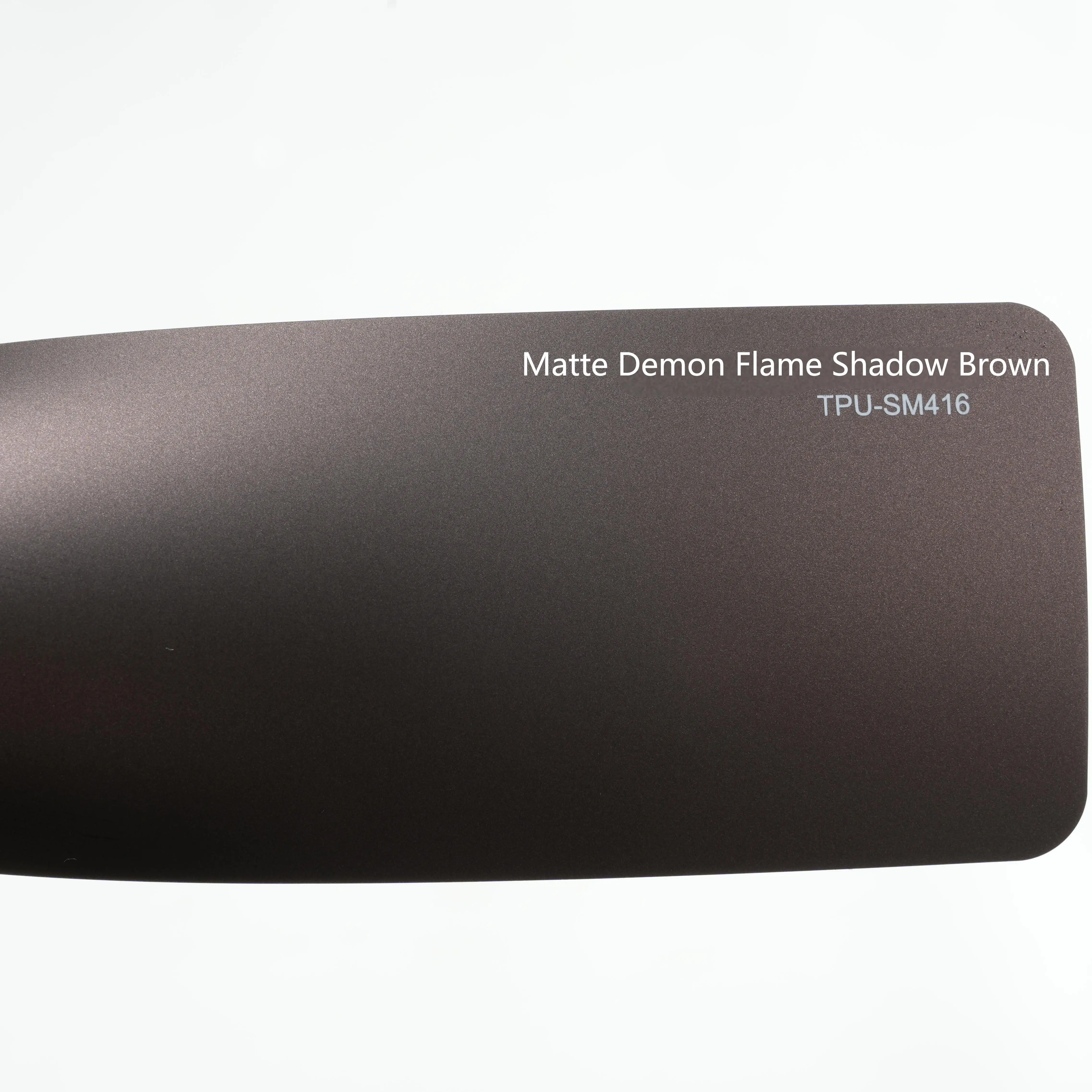 TPU Ultra-Matte Self Healing Colored Paint protection Film Color Change Ppf TPU Matte Demon Flame Shadow Brown