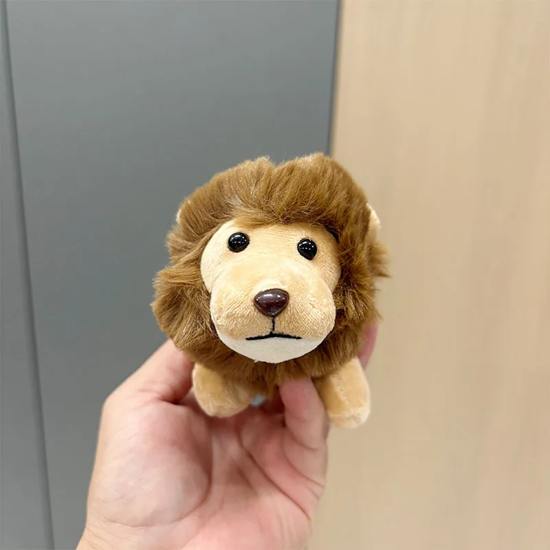 أفخم الأسد لعبة أفخم المفاتيح قلادة محشوة دمية على شكل حيوان الكرتون الحيوان سحر مضحك لينة الأسد حلقة رئيسية الأطفال حقيبة الملحقات