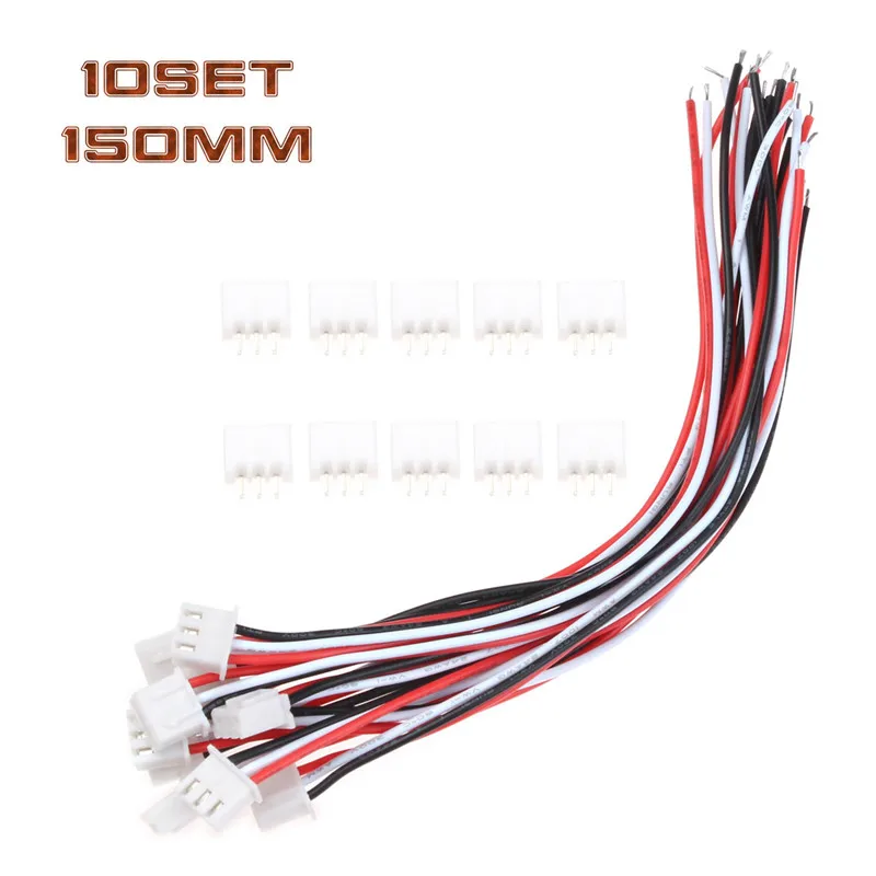 10 Sets Mini Micro 2 Pin 3pin 4pin JST XH Connector Plug 2.54mm With 24AWG Wires Cables 150mm Length Pin Connectors Terminals