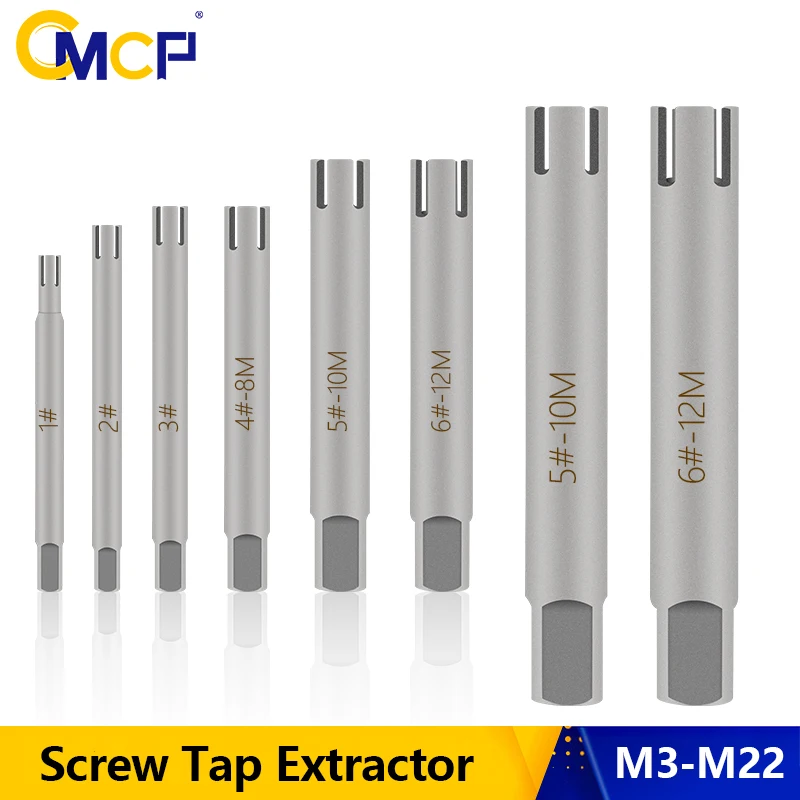 

CMCP Damaged Screw Tap Extractor M3 M4 M5 M6 M8 M10 M12 M14 M16 M20 M22 Broken Screw Tap Remover Tool Wrench Set Drill Bit