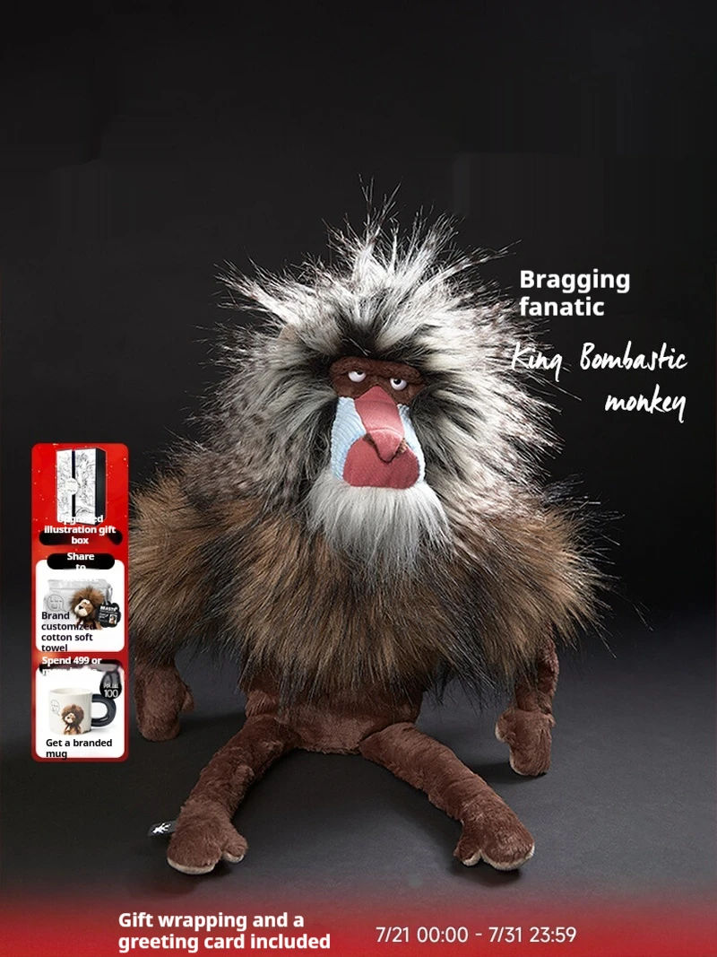 

Funny Monkey Plush Toy Quirky Stuffed Animal Gift For Birthday & Christmas En71-3 Certified Soft Fleece 8 Inches