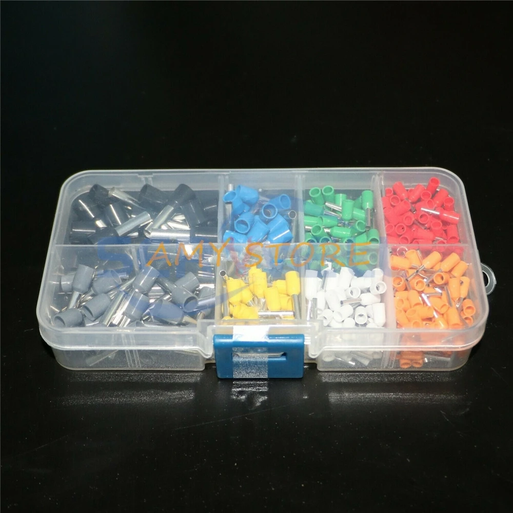 400pcs E0506-E6012 Non-Insulated Compression Terminal Connector Pin Type Box